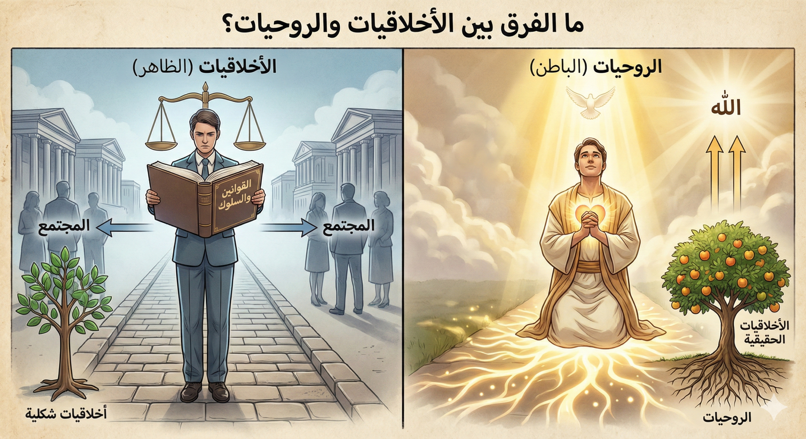 ما الفرق بين الأخلاقيات والروحيات؟